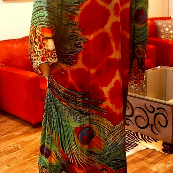 MANISH VAID Jsquad- Giraffe Peacock Short Dress CU XL - Picture 4 of 7